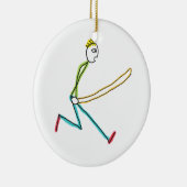Jump Rope Skipping Stickman Keramik Ornament (Rechts)