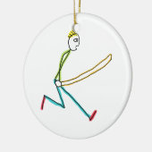 Jump Rope Skipping Stickman Keramik Ornament (Links)