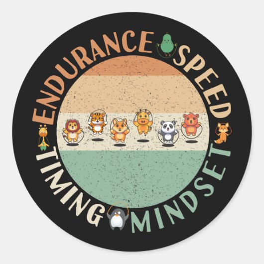 Jump Roping - Rope Skipping Mindset Runder Aufkleber (Vorderseite)