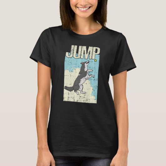 Jump Sheepdog Border Collie Premium T-Shirt (Vorderseite)