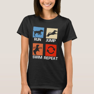 Jump Swim Wiederholung Training Dock Dock Jumpi T-Shirt