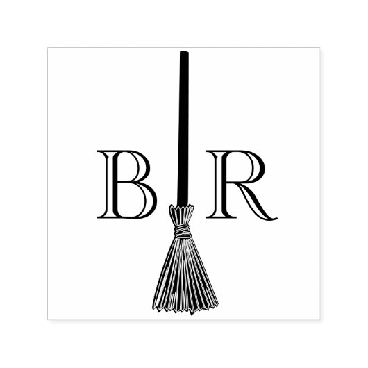 Jump the Broom C Couple Wedding 2 Initial Monogram Permastempel (Design)