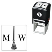 Jump the Broom Couple Wedding 2 Initial Monogram Permastempel (Beispiel)