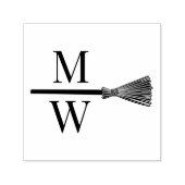 Jump the Broom D Couple Wedding 2 Initial Monogram Permastempel (Design)