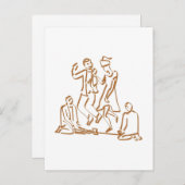 Jump the Broom Save the Date Card Ankündigungspostkarte (Vorne/Hinten)