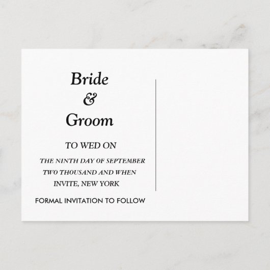 Jump the Broom Save the Date Card Ankündigungspostkarte (Rückseite)