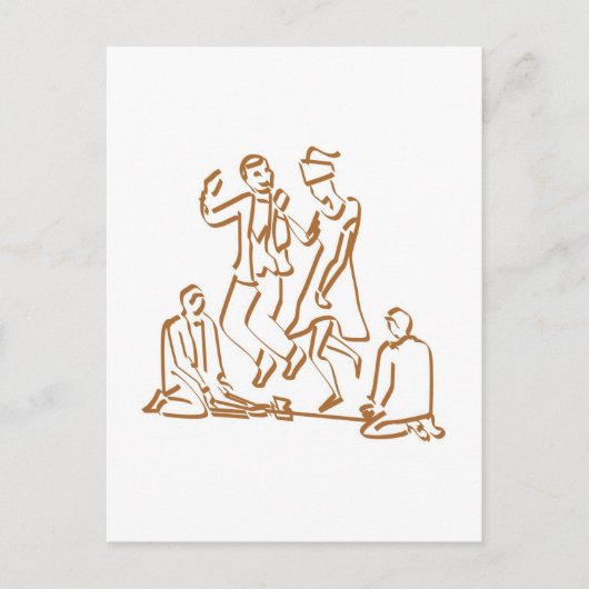 Jump the Broom Save the Date Card Ankündigungspostkarte (Vorderseite)