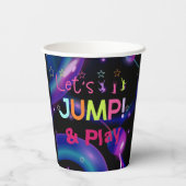 Jump Trampolin Farbige Mädchen Geburtstagsparty Pappbecher (Rückseite)