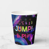Jump Trampolin Farbige Mädchen Geburtstagsparty Pappbecher (Vorderseite)