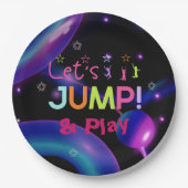 Jump Trampolin Farbige Mädchen Geburtstagsparty Pappteller (Vorderseite)