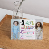 Jump Trampolin Farbiges Foto Geburtstagsparty Einladung