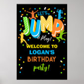 Jump Trampolin Geburtstag Begrüßungszeichen Poster (Vorne)