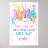 Jump Trampolin Geburtstag Begrüßungszeichen Poster (Vorne)