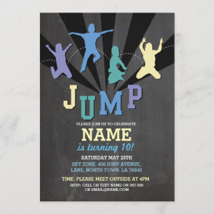 Jump Trampolin Geburtstagsparty Blue Boys laden Einladung
