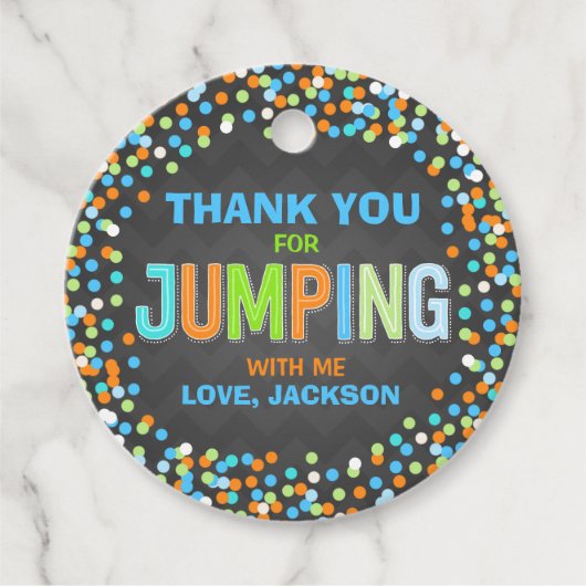 Jump Trampolin Geburtstagsparty liefert Geschenke Geschenkanhänger (Vorderseite)