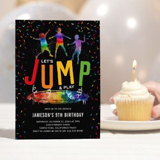 Jump Trampolin Kindergeburtstag Party Einladung