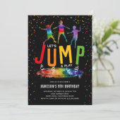 Jump Trampolin Kindergeburtstag Party Einladung (Stehend Vorderseite)