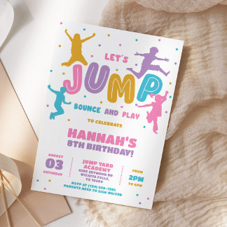 Jump Trampoline Park Geburtstagsparty Einladung