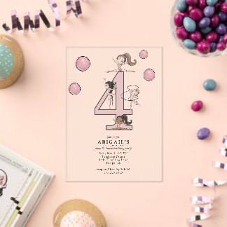 Jump & Tumble Gymnastics 4th Birthday Party Acryleinladungen