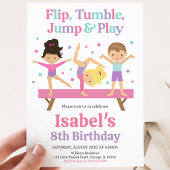 Jump Tumble Gymnastik Geburtstag Einladung