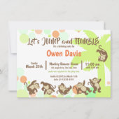 Jump Tumble Monkey Jungle Geburtstag Einladung (Vorderseite)