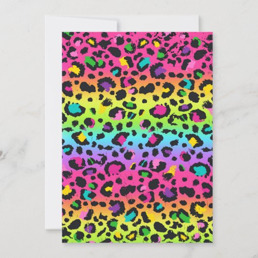 Jump Tumble & Play Rainbow Leopard Gymnastik Einladung (Rückseite)