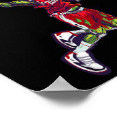 Jump Zombie Basketball Dunk Player Halloween Pumpk Poster (Ecke)