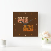 Jumper Cables (Kaffee), benutzerdefinierte Wanduhr (Zuhause)