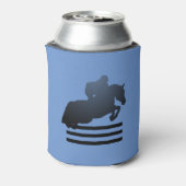 Jumper Clearing an Hindernis. Dosenkühler (Kanne Rückseite)