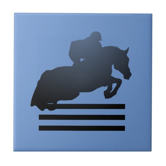 Jumper Clearing an Hindernis. Fliese (Vorderseite)