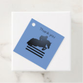 Jumper Clearing an Hindernis. Geschenkanhänger (Beispiel)