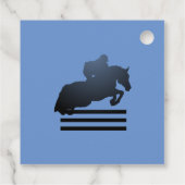 Jumper Clearing an Hindernis. Geschenkanhänger (Rückseite)