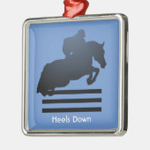 Jumper Clearing an Hindernis. Ornament Aus Metall (Links)