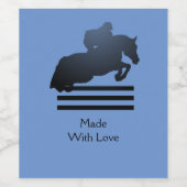 Jumper Clearing an Hindernis. Weinetikett (Einzelnes Label)