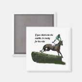 Jumper Horse Jockey in Green Magnet (Vorderseite/Rückseite)