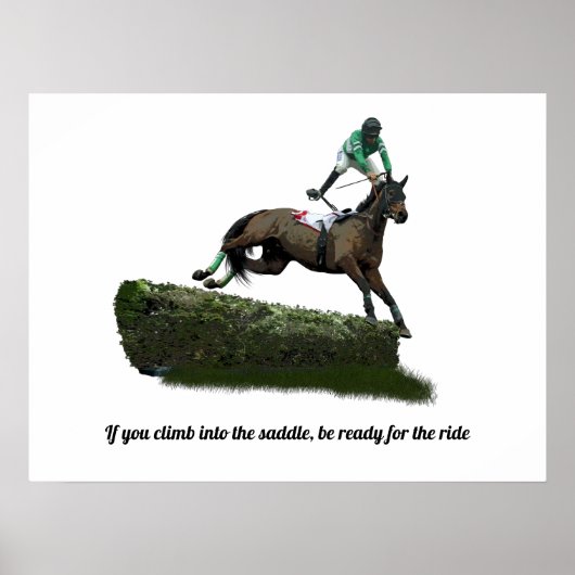 Jumper Horse Jockey in Green Poster (Vorne)