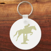 Jumper Horse & Rider (Salbei grün) Geschenke Schlüsselanhänger (Vorderseite)