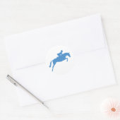 Jumper Horse Silhouette (blau) Runder Aufkleber (Umschlag)
