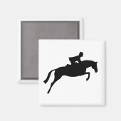 Jumper Horse Silhouette Magnet (Vorderseite/Rückseite)