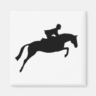 Jumper Horse Silhouette Magnet