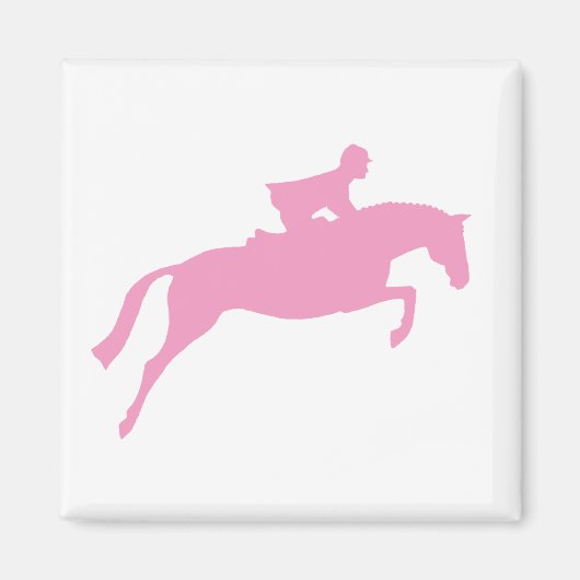 Jumper Horse Silhouette (pink) Magnet (Vorne)