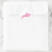 Jumper Horse Silhouette (pink) Runder Aufkleber (Tasche)
