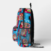 Jumpin Jukeboxes Fun Fiftes Happy Pattern Bedruckter Rucksack (Rechts)