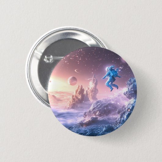 Jumping Astronaut Button (Vorne & Hinten)