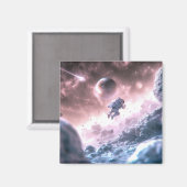 Jumping Astronaut Magnet (Vorderseite/Rückseite)