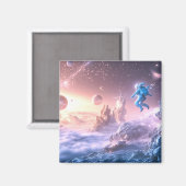 Jumping Astronaut Magnet (Vorderseite/Rückseite)