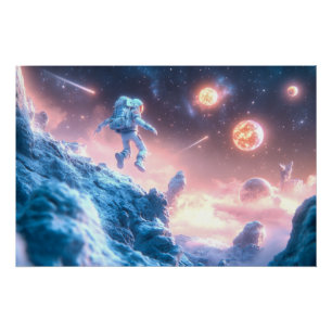 Jumping Astronaut Poster