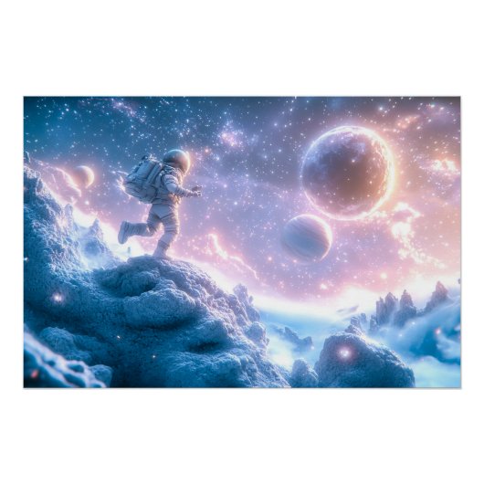 Jumping Astronaut Poster (Vorderseite)