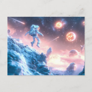 Jumping Astronaut Postkarte