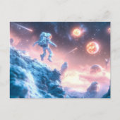 Jumping Astronaut Postkarte (Vorderseite)